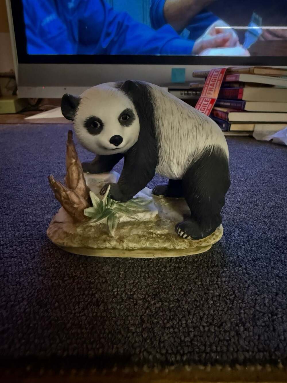 Lefton Panda Bear Figurine KW4910 Hand Painted Porcelain Bisque